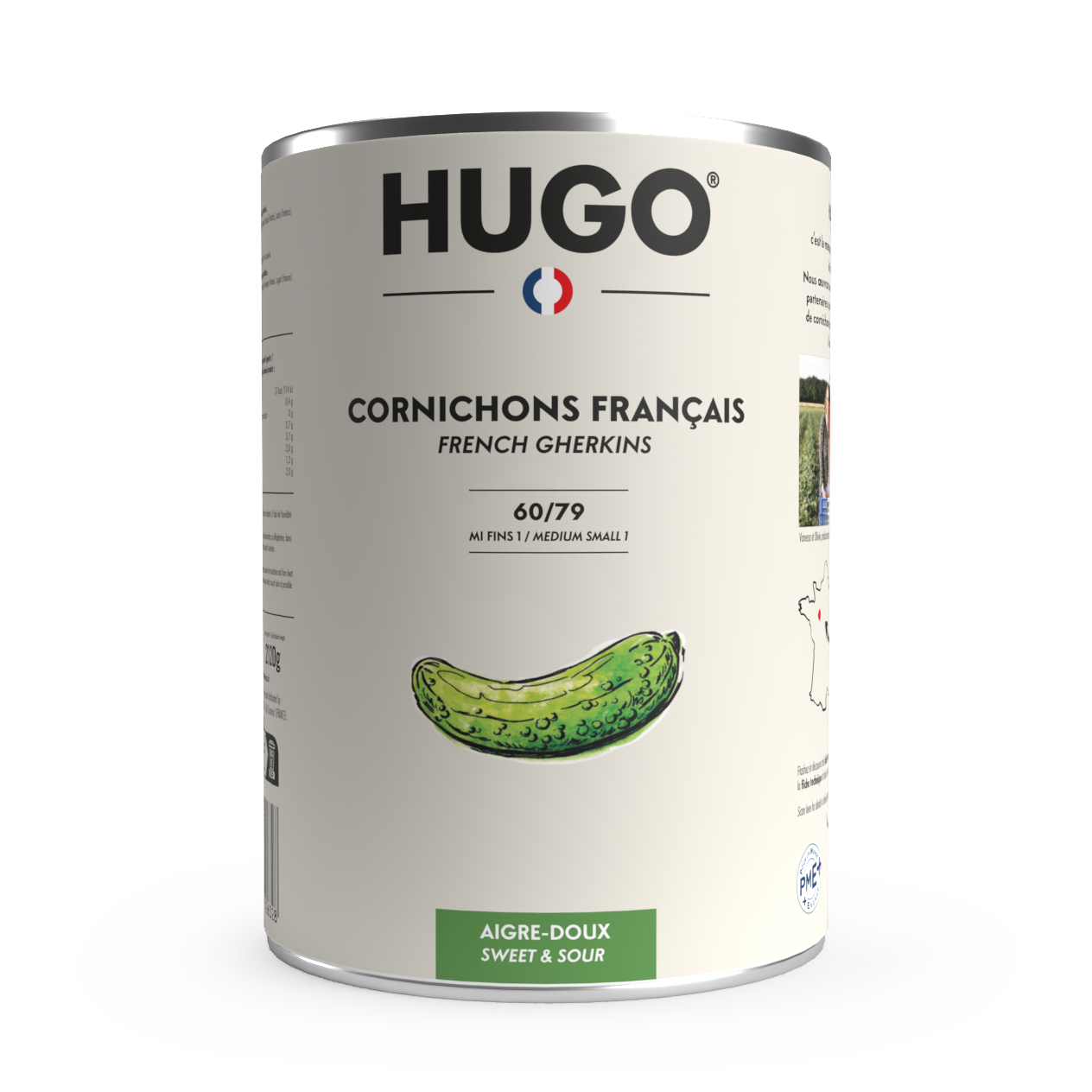 Cornichons français 60+ aigres-doux
